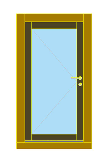 OEKO T&uuml;rblatt mit verglastem Fl&uuml;gel