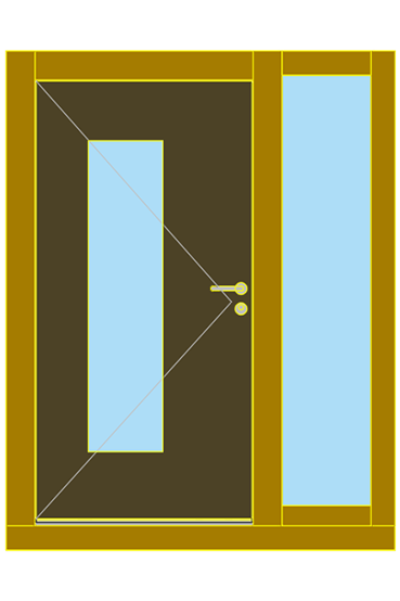 OEKO Seitenteil/T&uuml;rblatt mit Glasausschnitt