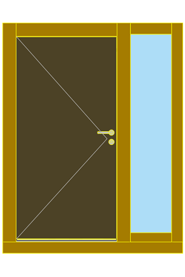 OEKO Seitenteil mit Glasausschnitt und T&uuml;rblatt